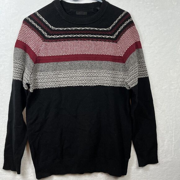 ATM Womens Wool Blend Fair Isle Sweater Size XS Black Red Gray Long Sleeve EUC - Picture 2 of 8